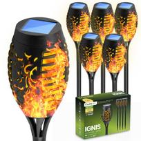 6X Lampa Solarna Ogrodowa Led Ignis Wbijana Pochodnia Efekt Płomienia Lumiled