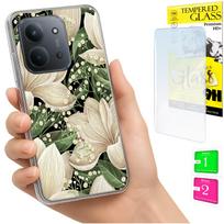 Etui Do Xiaomi Redmi 15C 5G 173Mm / Poco C85 Case Plecki Kwiaty + Szkło 9H