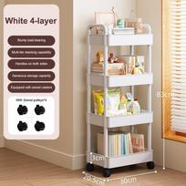 Household Cart Floor Storage Rack, Multi-Functional Kitchen Storage Cart, Movable Storage With Wheels, Multi-Scene Application 4 layers balta