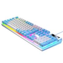 YINDIAO K500 Keyboard, Mechanical Feel, Gaming Backlit Office, USB External Full-Size, Blue, Mixed Lighting Wired Keyboard mėlyna