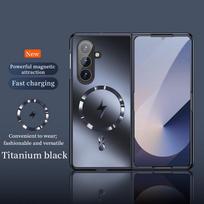 For Samsung Galaxy Z Fold 7 6 5 4 3 Slim Titanium Color Lens Protective Heat Dissipation Frosted Seismic Magnetic Back Cover Galaxy Z Fold7