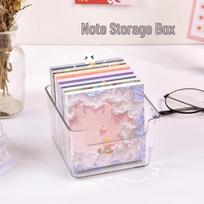 Acrylic Transparent Sticky Note & Cosmetics Storage Box for Student Desks