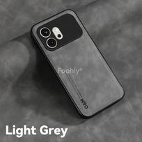 Nubuck Leather Magnetic Case for Honor 600 Pro 600 Lite Protective Cover Shockproof Back Shell Coque Capa Fundas Honor 600 šviesiai pilka spalva