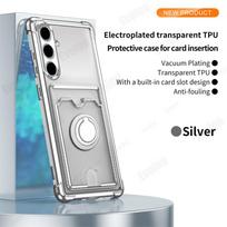 For Samsung A57 A37 A17 Clear Plating Card Slot Wallet Case For Galaxy A57 A37 A17 Magnetic Stand Holder Shockproof Phone Cover For Samsung A57 sidabras