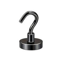 Uchwyt Magnetyczny Haczyk 20X7Mm, Mocny Magnes Czarny, Hunter, Udźwig 16 Kg
