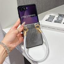 Wrist Strap Rope Woven Pattern Case for Samsung Galaxy Z Flip7 Flip5 Flip6 Phone Cover Z Flip 4 Z Flip 5 Z Flip 6 Z Flip 7 FE Galaxy Z Flip3 5G sidabras