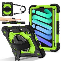 Heavy Duty Protective Cases for iPad Mini 6 A17 Pro Full Body Shockproof Protection Cover with Kickstand Hand Crossbody Lanyard iPad mini 6