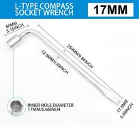 Standard Tool 17/19/21mm L Type Tire Wrench L Type End Lug Wrench Hexagonal Head Lug Wrench Tire Repair