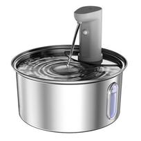 Smart Pet Water Fountain 304 Stainless Steel Auto Circulating Filtered Dispenser Wireless Cat Dog Drinking Bowl Large Capacity (as the picture,round)