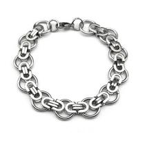 Hiphop Byzantine Round Link Chain Necklace for Women Men Gold Color Stainless Steel Male Thick Chains Jewelry collar hombre