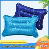 Self-Inflating Cooling Ice Pillow: Dual-Use Water-Filled Ice Pad for Home & Office.