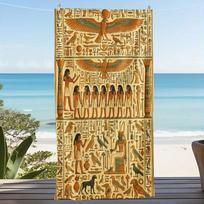 Senovės Egipto hieroglifų paplūdimio rankšluostis, Faraono ir Anubiso meno greitai džiūstantis, be smėlio mikropluošto vonios rankšluostis baseinui ir dekoravimui 50x100cm(20x40in)