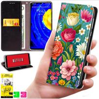 Etui Typu Portfel Do Motorola Moto G06 / G06 Power - Pokrowiec Bluemoon Nadruk + Szkło 9H