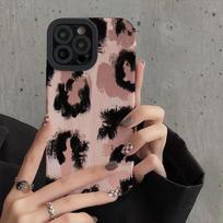 Vintage Leopard Love Kiss Print Case For iPhone 13 12 11 14 15 Pro Max Mini 8 7 Plus X XS XR S Soft Silicone Shockproof Cover For iPhone 13 Mini gray