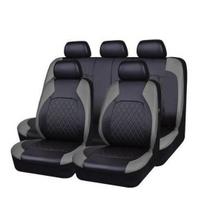 Deimantais dygsniuotas PU odos automobilio sėdynės užvalkalas eksportui į Europą ir Ameriką 2-piece set (Front Single Seat) pilka spalva