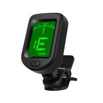 T-02 Guitar Tuner Clip-on Chromatic Digital Tuner LCD Display Mini Tuner String Instrument Accessories for Guitar Ukulele Violin juoda