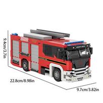 Fire truck building set - City engineering rescue vehicle model - Puzzle toy Gift for children - Halloween and Christmas present nobox