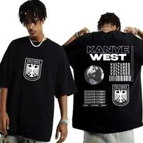Rapper Kanye West Vultures Music Album Graphic T Shirts Men Women Male Cotton Tshirt Hip Hop Fashion Oversized T-shirts Clothes S juoda