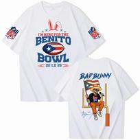 Bad Bunny Im Here for The Benito Bowl LX Tshirt Man Woman Harajuku Short Sleeve Oneck Casual Shirt Gift Y2k XL