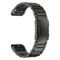 Juodas QuickFit 22 26 mm titano metalinis dirželis Garmin Fenix 7 7X 6 6X 5 5X Plus/Epix Gen 2/Quatix/Tactix laikrodžiui Apyrankės QuickFit 26mm juoda