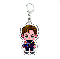 Anime Formula One racing driver 6CM cute Acrylic keychain LH/LL/MV/AKA/CL/LN/OP/AA/CS/LS/FA bag decoration Perfect High Quality Gift for Fans
