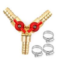 Brass Y Splitter 3 Way Hose Connector for Air Water Gas and For Joinery Work 10mm