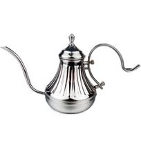 Long Mouth Gooseneck Tea Kettle Elegant Drip Kettle High-Grade Pour Over Coffee Kettle  Restaurant 650ml sidabras