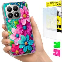 Etui Do Xiaomi 15T Obudowa Foto Case Plecki Grafika Kwiaty + Szkło 9H