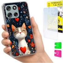 Etui Do Motorola Moto G56 Obudowa Foto Case Plecki Grafika Kotek + Szkło