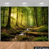 2D Žalias samanų medis Rustic Vestuvių Dekoracija Fono Gobelenas 70.9x43.3inch/180*110cm yellow