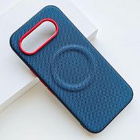 For Google Pixel 10a Case Luxury Magnetic Soft TPU+Nylon Woven Leather Back Anti-Fingerprint Cover For Pixel 10 a Shell Bumper Google Pixel 10a mėlyna