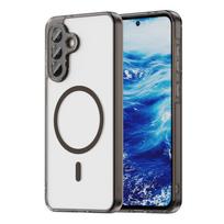 Dėklas Samsung Galaxy A57 5G Dėklas Paprastas Magnetinis Akrilinis Skaidrus Telefono Dangtelis Samsung A 57 Korpusui Atsparus Dulkėms Bamperis Galaxy A57 juoda
