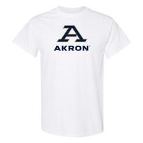 Akron Zips Primary Logo Licensed Mens T-Shirt Unisex Tee - White L
