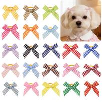 50/100pcs Handmade Small Dog Bows with Rubber Bands Fashion Puppy Grooming Accessories MixColor Pet Supplies for Dogs and Cats (as the picture,50pcs)