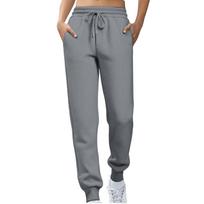 Women's Casual Drawstring Waist Sweatpants with Pockets Relaxed Fit Elastic Cuffs Soft Fabric Jogger Pants for Everyday Wear L