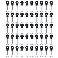 ABGE-50Pcs Flat Nut Insulators Electric Fence Insulators Threaded Electric Fence Insulation Spiral Insulators For Livestock