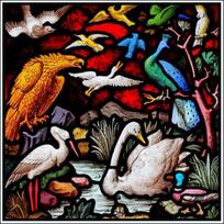 Custom Size Stained Glass Window Film Retro Church Painted Look Static Cling Decorative Vinyl for Door, Home Decor & Windows (as the picture,30X30cm)