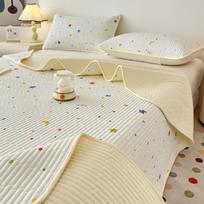 2026 Premium Cotton Quilted Bedspread Set: Three-Piece, All-Season for Mother and Baby. Single Pillowcase white