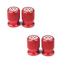 For VOLKSWAGEN VW 4pcs Car Wheel Tire Valve Caps Aluminum Airtight Covers Badge Emblem for VW Volkswagen Golf Polo Passat Tiguan sidabras