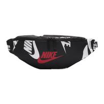 Nike Heritage Large Logo Print Double Zipper Main Bag Design Fabric Crossbody Waist Bag Unisex bags Black DQ5930-010 Black