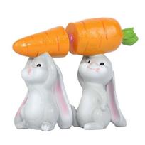 Festives Easter Bunnies Carrying Carrot Resin Figurine Set Creative Design For Holiday Decors and Garden Landscape Ornament 1