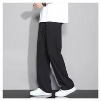 Draped Casual Pants for Boys Straight-leg Pants Summer Trendy Versatile Loose Design Wide-leg Pants M juoda