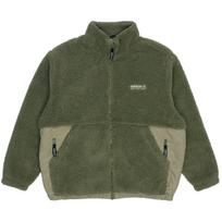 Men's adidas originals Adv Sherpa Outdoor logo Sports Splicing Stand Collar Jacket Green HC0365 S