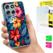 Etui Do Motorola Moto G56 Obudowa Foto Case Plecki Grafika Kwiaty + Szkło