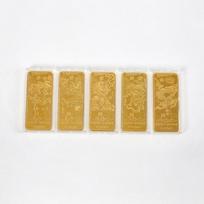 2024 Year of the Dragon Zodiac Gold Bar Traditional Chinese Gold Ignot Brick Business Collection Decoration Jewelry 6pcs/set