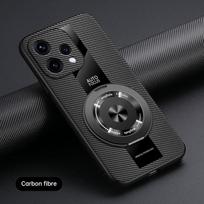Dėklas, skirtas Oppo Reno 15 Pro Reno15 F 15 FS 5G, su magnetiniu laikikliu, prabangus odinis telefono dėklas, žiedas, silikoninis smūgiams atsparus buferis For Oppo Reno 15F 5G matinė juoda spalva