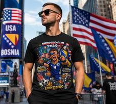 Bosnia & Herzegovina World Cup 2026 Football/ Soccer T-Shirt | Bosnia Football Jersey Fan Tee M