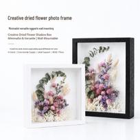 A4 Solid Wood Shadow Box Photo Frame, 10  Commemorative Deep Frame. 【White】MDF1265 Hollow 5cm
