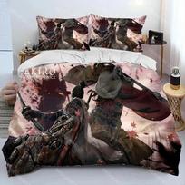 3D Print S-Sekiro Shadows Die Twice Game Bedding Set Duvet Cover Bed Set Quilt Cover Pillowcase Comforter King Queen Size EU Single 90x200cm