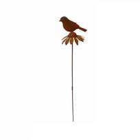 Metal Bird Garden Stake with Rust Finish Outdoor Yard Decoration Creative Flower Topper for Patio Lawn and Garden one size